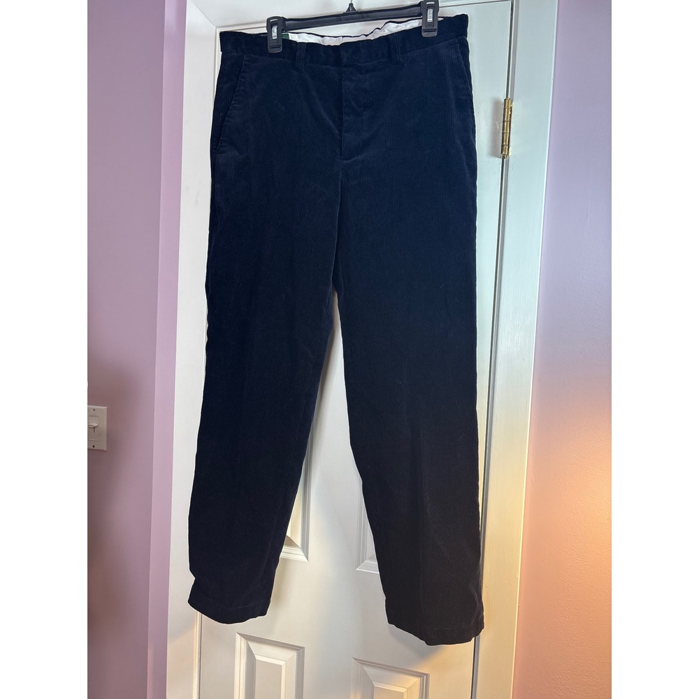 Orvis Mens Navy Blue Corduroy Pants Size 34 Portugal Cotton Stretch Chinos